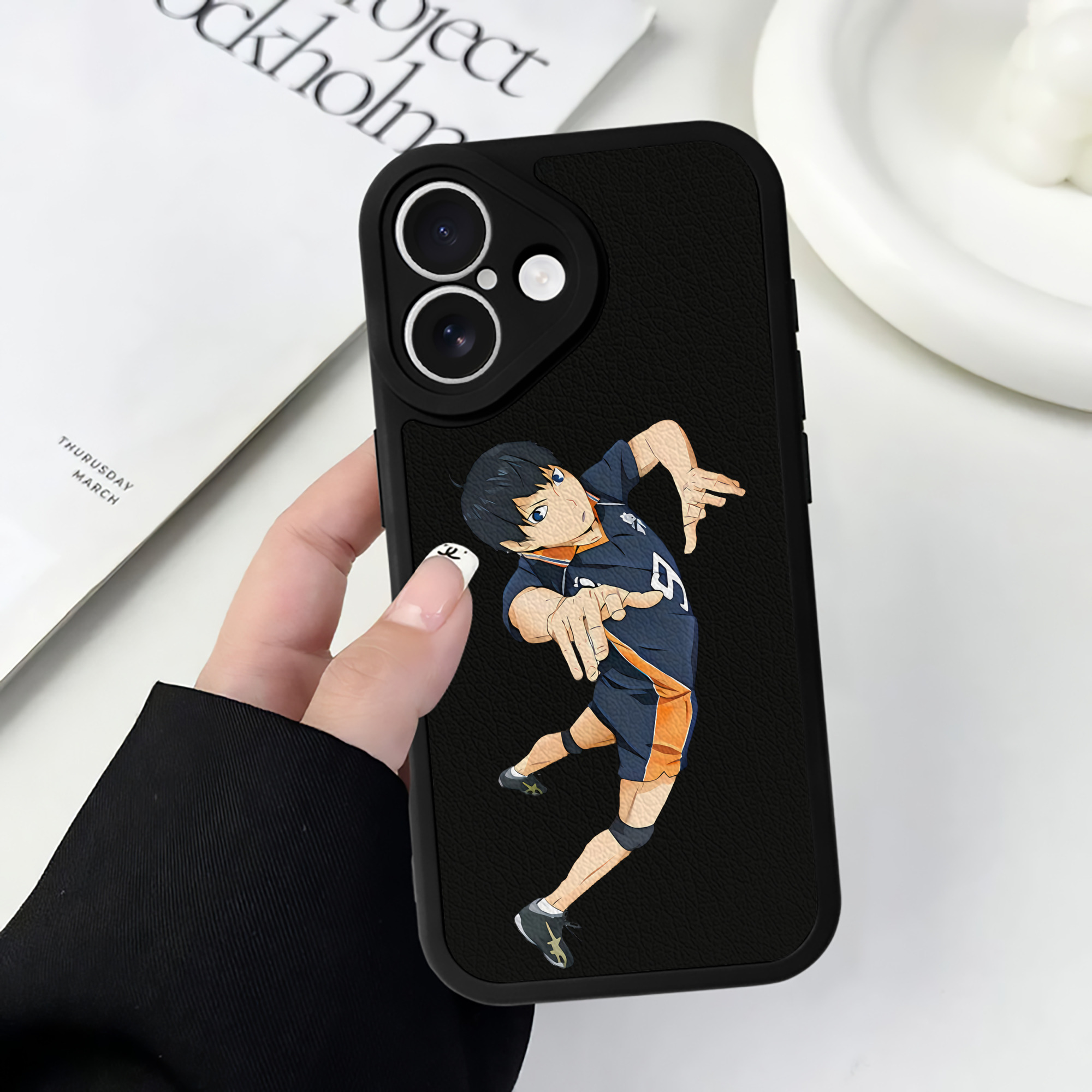 （画像用） ハイキュー!! Haikyu!! 【iPhone 16シリーズ対応】シリコンスマホケース（レザー調） 材質：シリコン